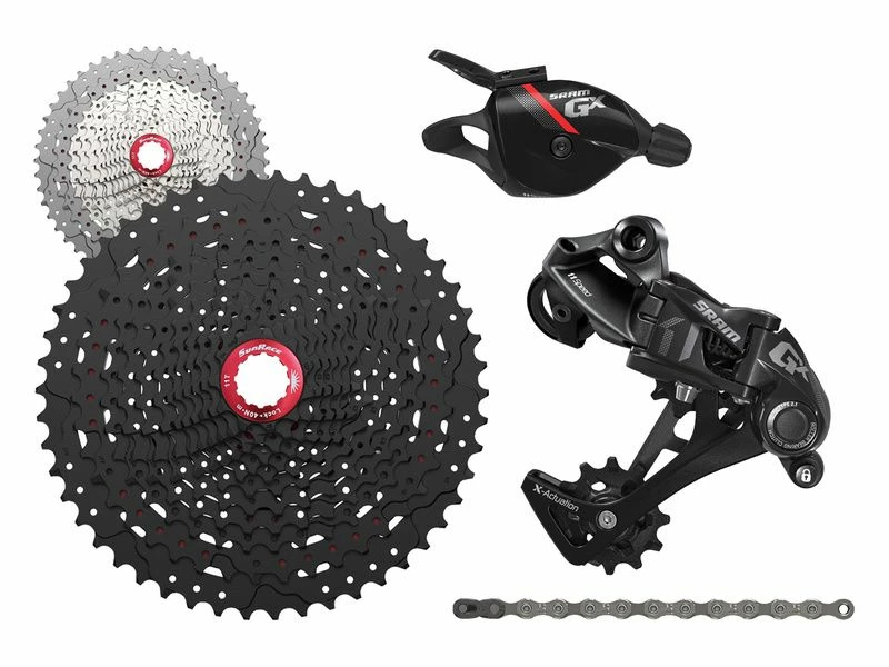 Sram Mini Groupe GX 1x11v Avec Cassette Sunrace MX8 Rouge 3 Sram Mini Groupe GX 1x11v Avec Cassette Sunrace MX8 Rouge